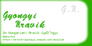 gyongyi mravik business card